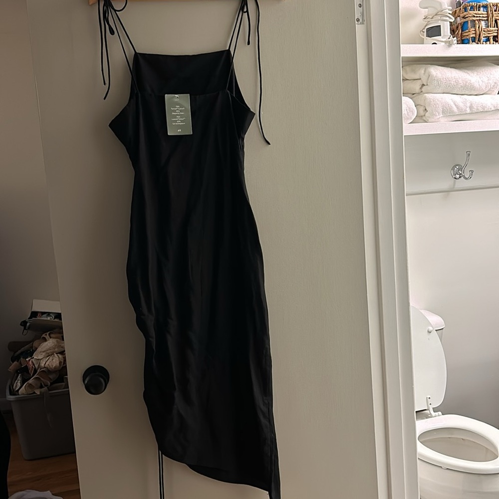 H&M midi linen black dress - Picture 4 of 5